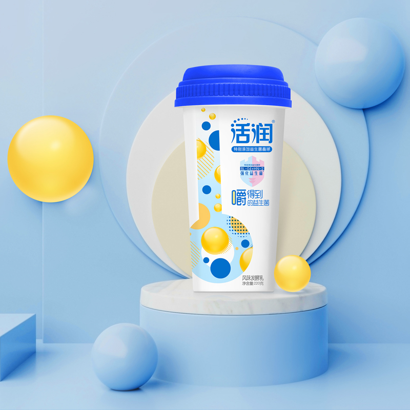 【活润】益生菌晶球原味酸奶200g*6杯 