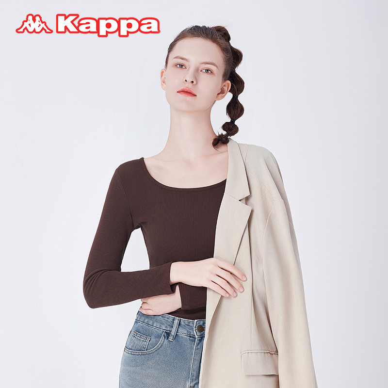 24秋季新品，Kappa 女式长袖肌理感简约百搭打底衫*2件 3色